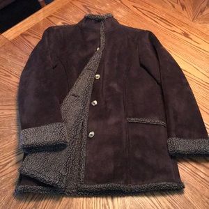 LL Bean Faux Shearling Jacket - Small